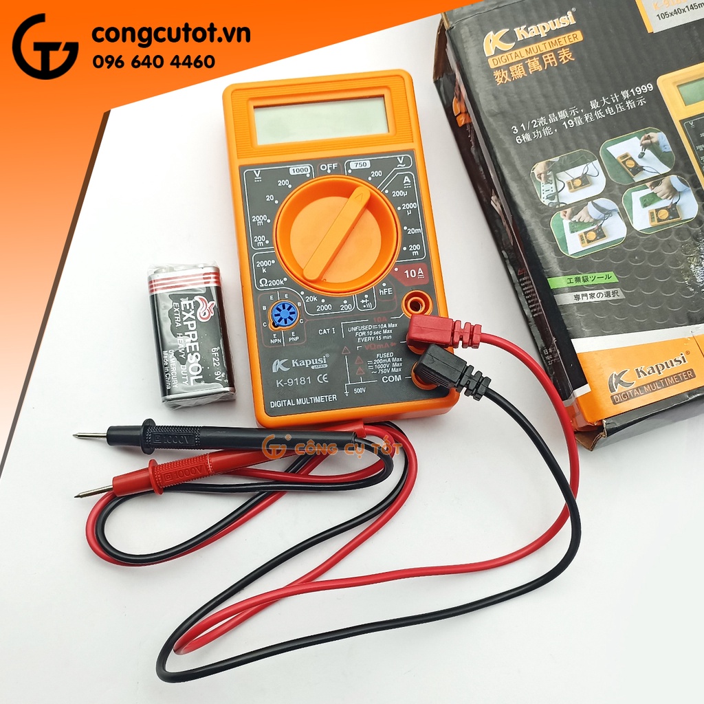 Đồng hồ đo điện vạn năng cho thợ sửa chữa điện tử Kapusi K-9181