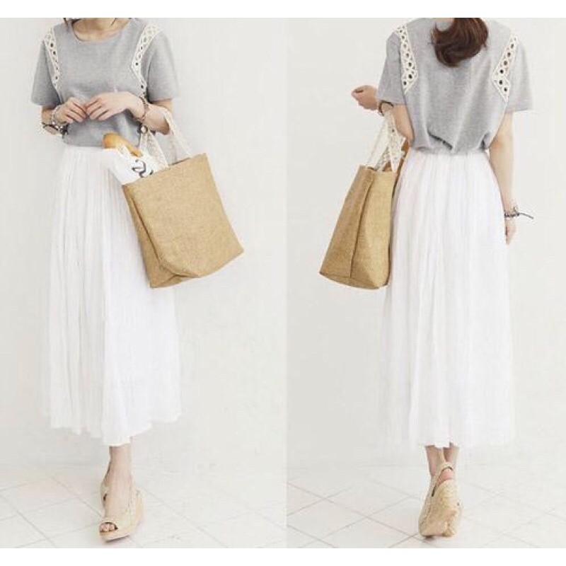 Chân váy Vintage Voan live