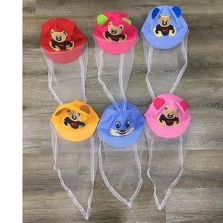 Mũ đội đầu kèm khăn von chống bụi cho bé 1 đến 12 tháng