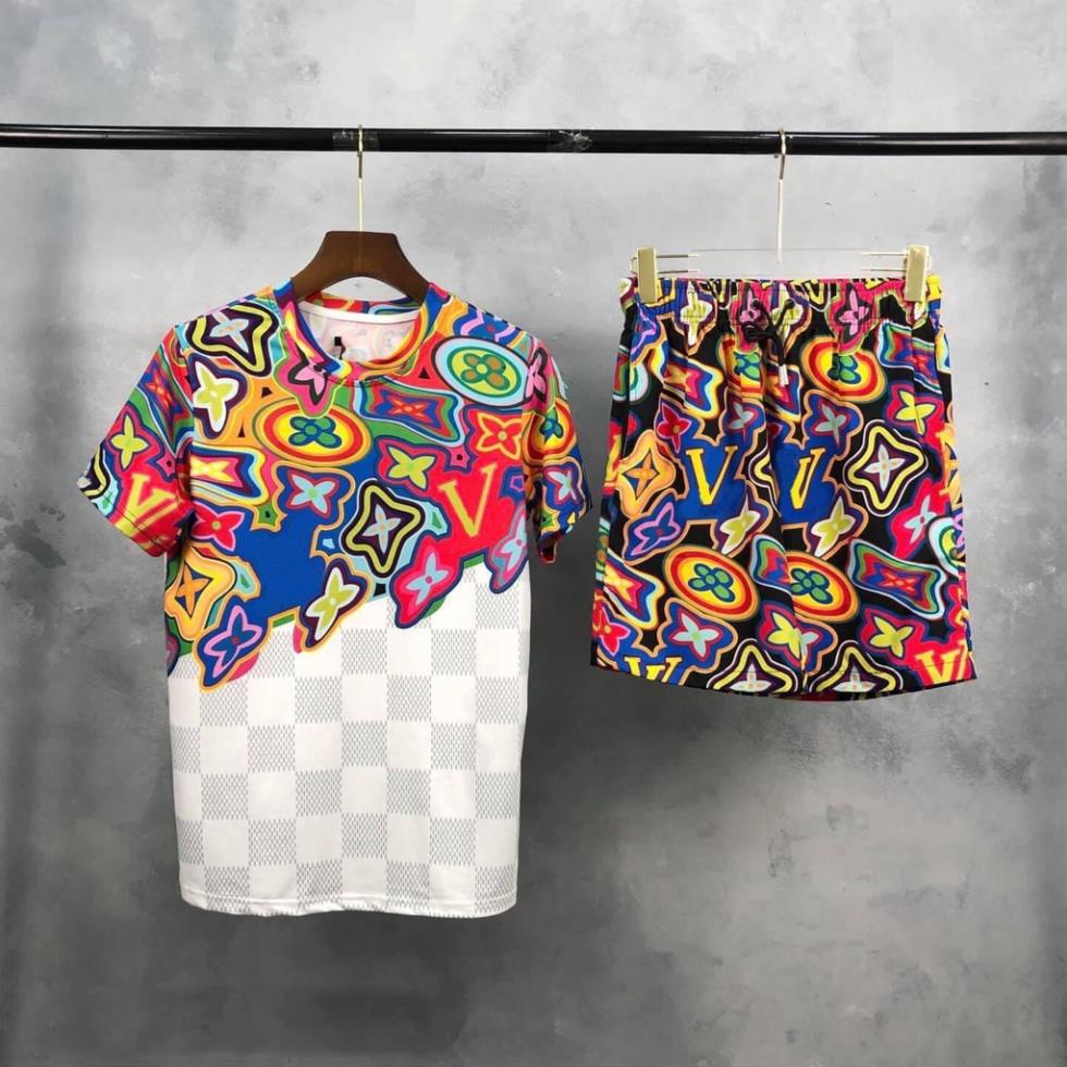 Bộ thun nam POLO ‼️ Sét  LV loang  cực hót năm 2022 Chất Cotton Cao Cấp