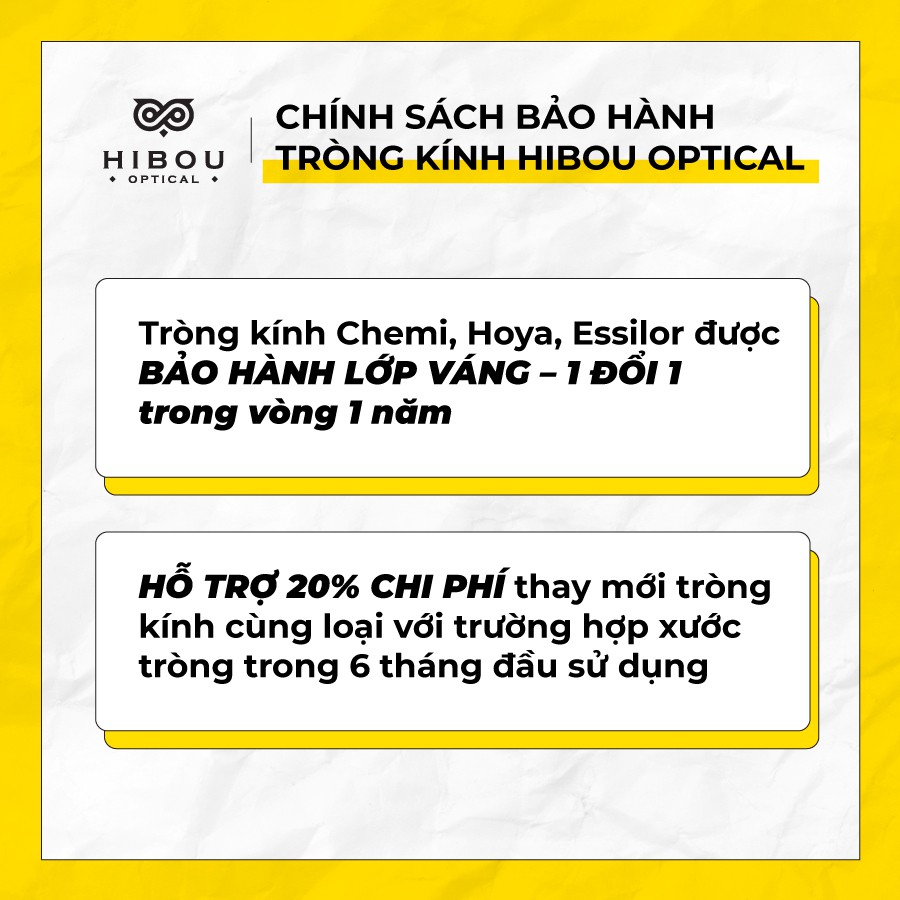 Mắt Kính Chống Xước, Chống Tia UV, Từ Trường Chuyên Biệt Chính Hãng Cao Cấp - Đủ độ cận loạn Hibou optical