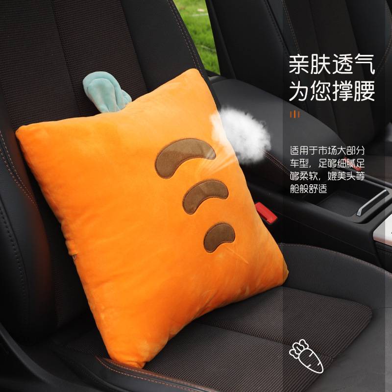 Set Gối Tựa Đầu Tựa Lưng Trên Oto Hình Hoạt Hình Dễ Thương