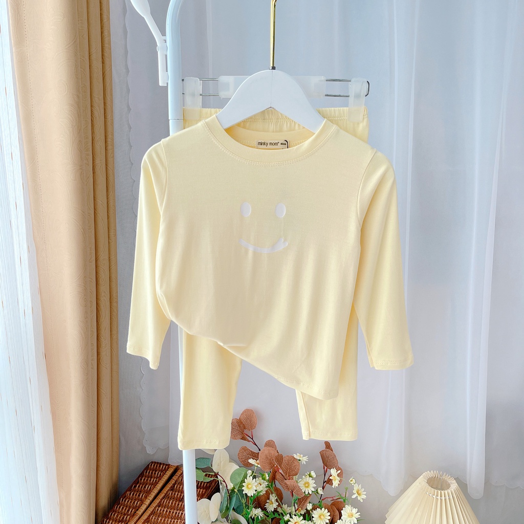 SALE BỘ DÀI TAY MẶT CƯỜI THUN LẠNH MINKY MOM CAO CẤP SIZE 10-24KG
