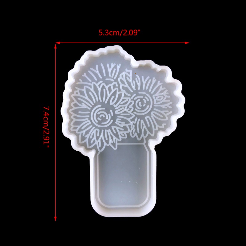 Khuôn Silicon Làm Móc Khóa / Điện Thoại Hình Lọ Hoa Cúc