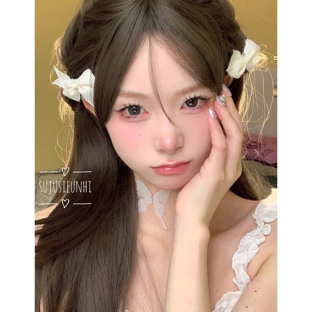 (3 màu) Kẹp tóc nhỏ đính nơ thắt ngược dễ thương/ cặp tóc lolita xinh xắn cho nữ
