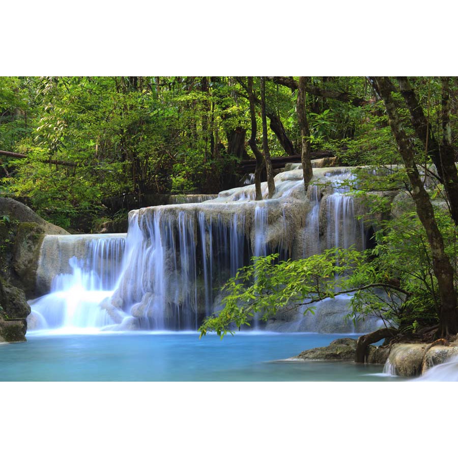 Tranh dán tường 3D cảnh thác nước hùng vỹ