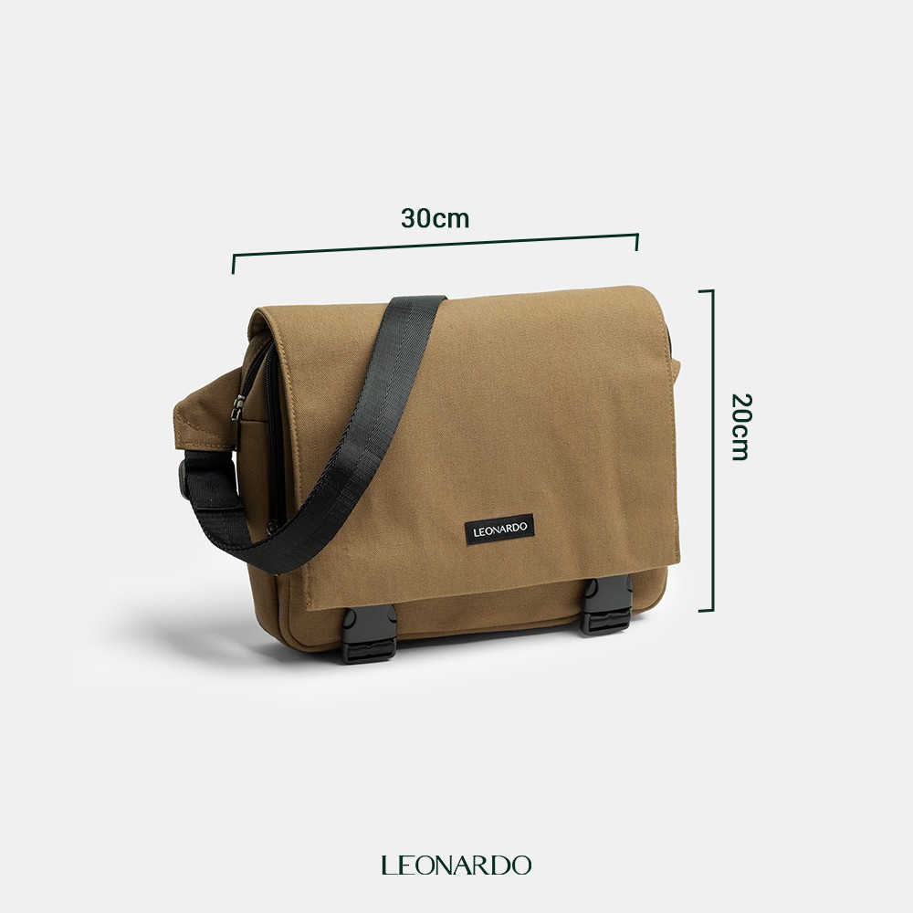 Túi đeo chéo nam nữ Messenger Mismo chất vải Canvas cao cấp thương hiệu Leonardo