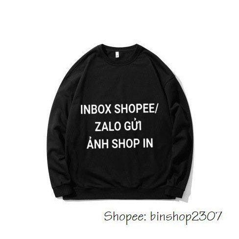 SALE- Áo Sweater Đen In Theo Yêu Cầu - Hàng Loại 1 - áo chất