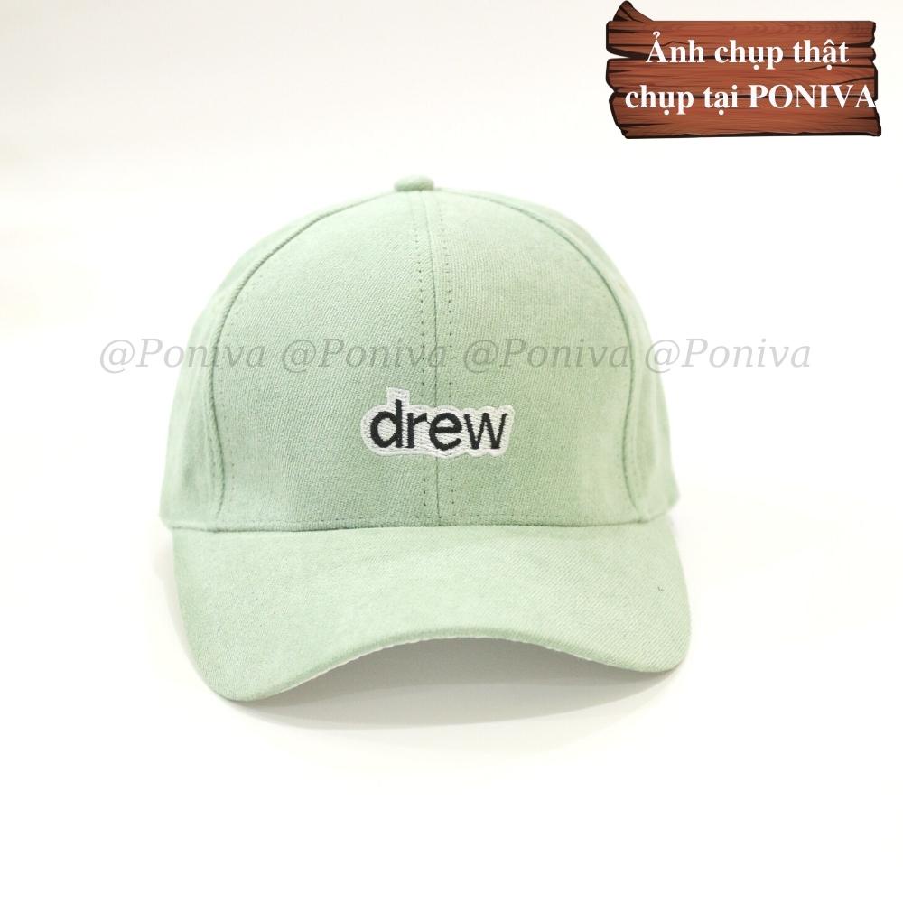 Mũ lưỡi trai ❤️ Nón kết thêu chữ DRE.W chất nhung mịn form unisex DR056 phong cách Ulzzang Thời trang PONIVA siêu hot