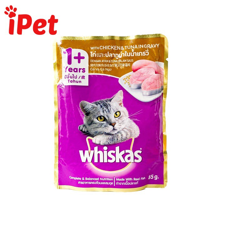 [Mã SKAMPUSH9 giảm 10% đơn 200K] Pate Cho Mèo Lớn Whiskas 85g - iPet Shop