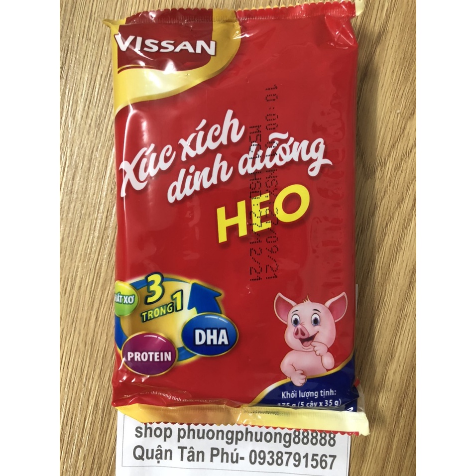 Xúc xích dinh dưỡng heo VISAN 3in1 Chất xơ+ Protein+ DHA gói 5 cây | BigBuy360 - bigbuy360.vn