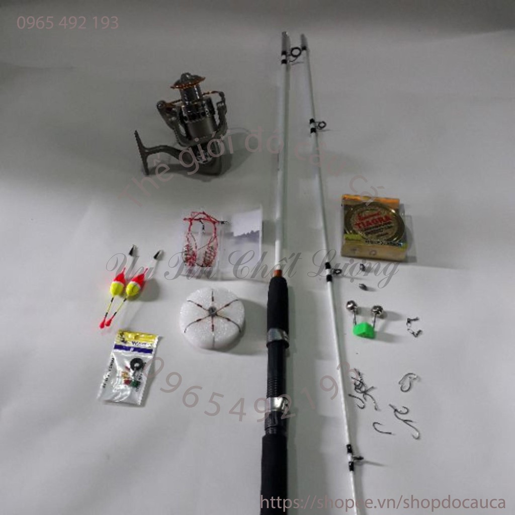 bộ cần câu cá 2 khúc và máy lc 5000 kèm phụ kiện ( rẻ vô địch )