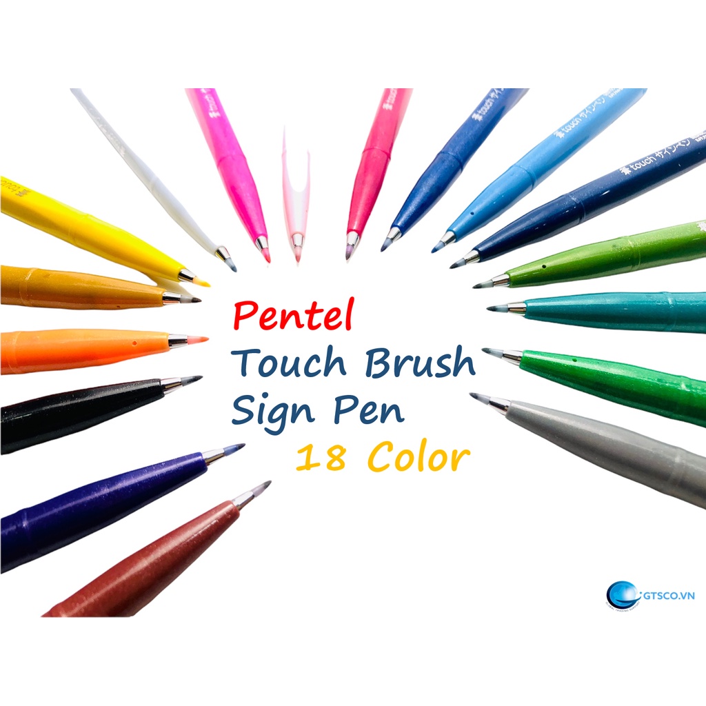 BÚT PENTEL TOUCH BRUSH SIGN PEN VIẾT CALLIGRAPHY THƯ PHÁP TRANG TRÍ