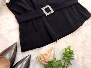 Áo sơ mi Peplum phối ren