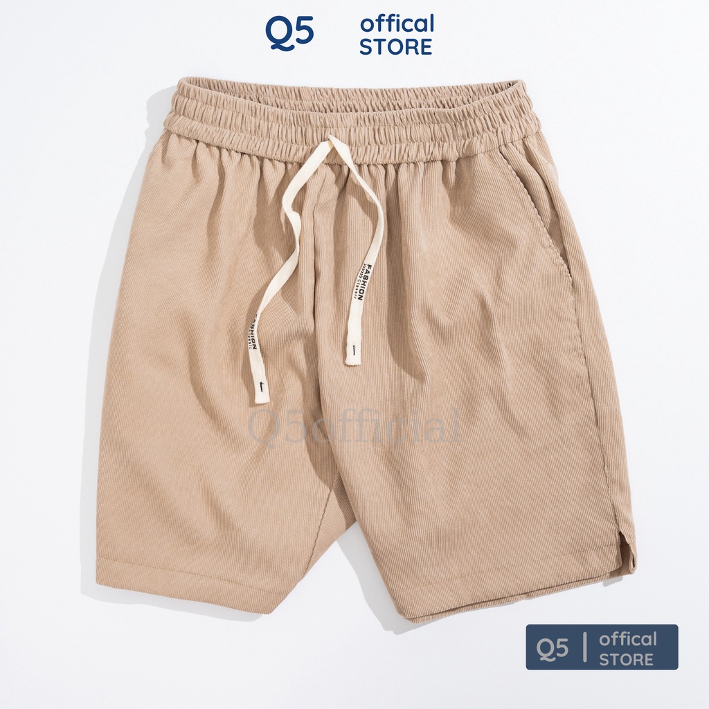 Quần Short Đùi Nhung Tăm Q5 Form Unisex Chất Mát Mẻ, Trẻ Trung