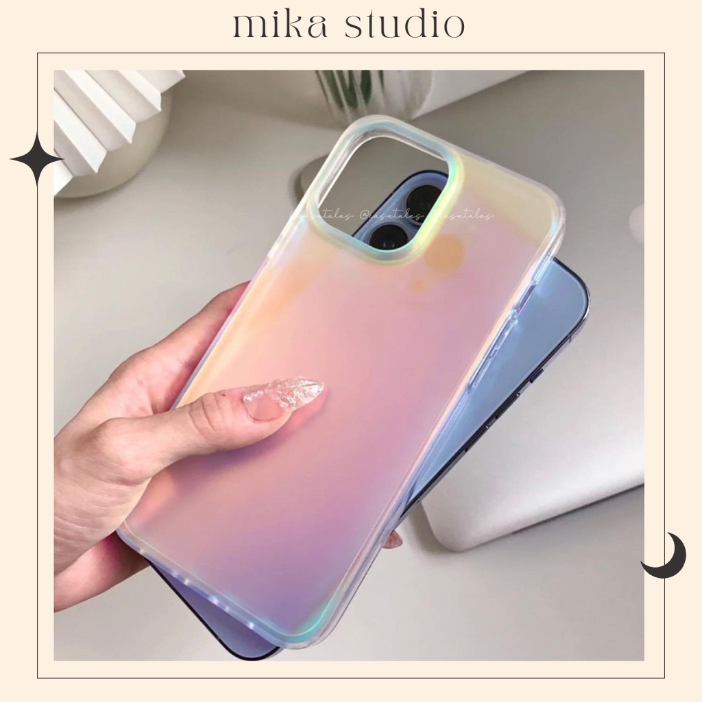 Ốp lưng iPhone Nhám Mờ Hiệu Ứng Gradient Phản Quang iPhone 13 Pro Max 12 Pro Max 11 Pro Max - MIKA STUDIO