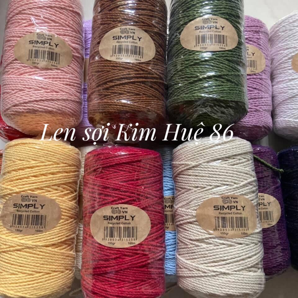 Sợi Simply Cotton 150Gr ( Từ Màu 13 Đến Màu 24)