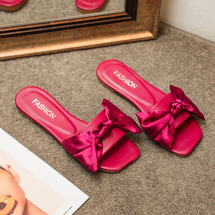 Dép Đế Bệt Mũi Vuông Đính Nơ Thời Trang Dành Cho Nữ | BigBuy360 - bigbuy360.vn