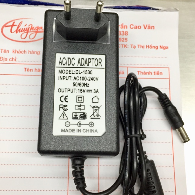 Nguồn adapter 15v-3a