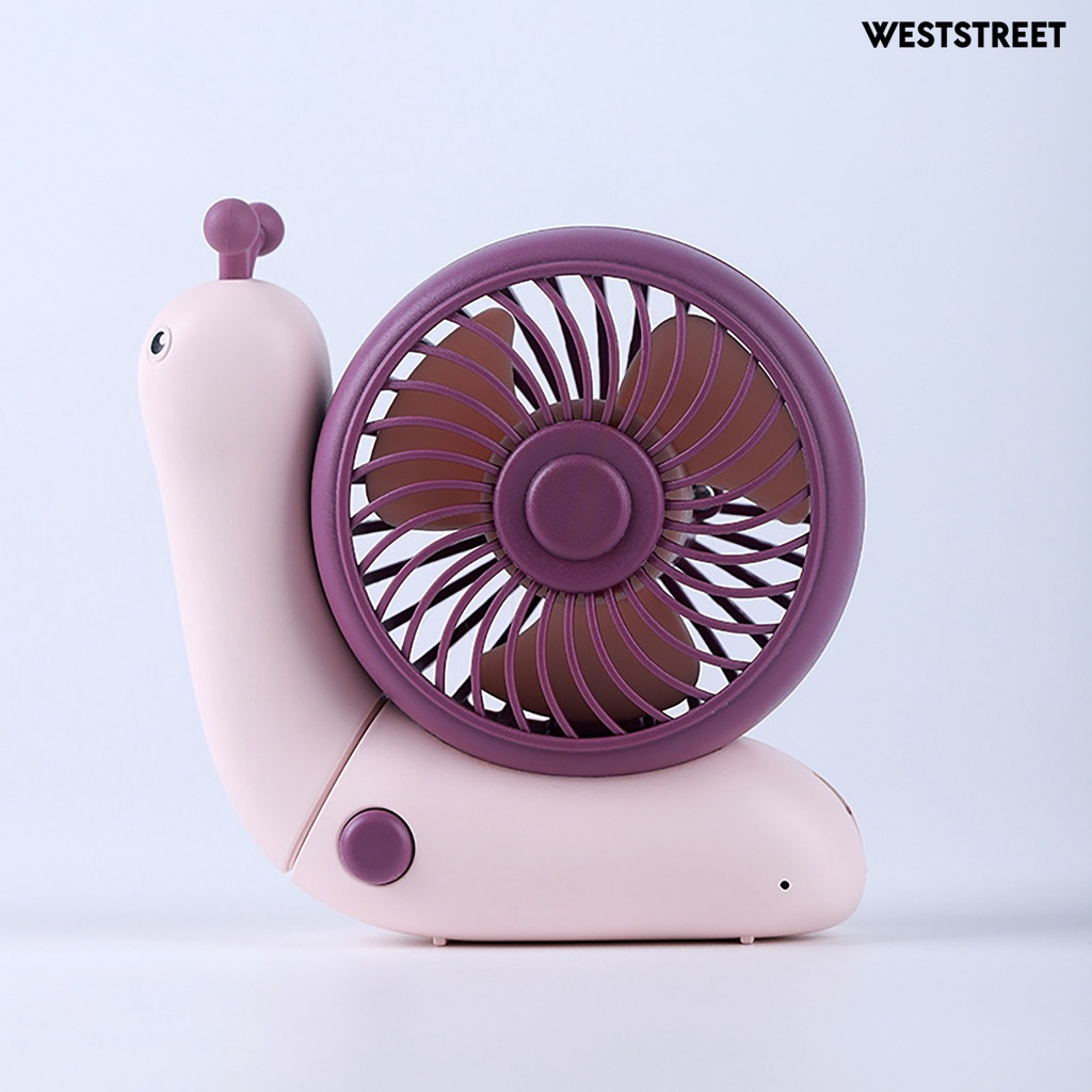 Quạt Làm Mát Mini Cầm Tay Hình Ốc Sên Hoạt Hình Sạc USB Không Gây Ồn Cho Văn Phòng