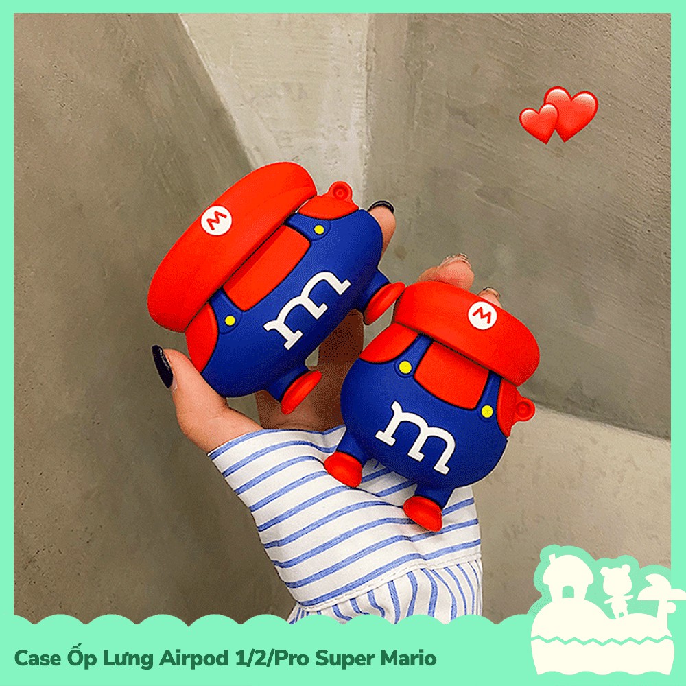 [Sẵn VN - NowShip] Case Ốp Lưng Air_Pod 1 / 2 / Pro Gel Silica Nhân Vật Game Super Mario