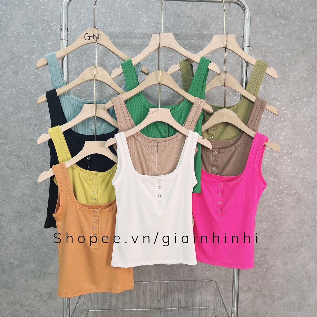 Áo ba lỗ tăm khuy ngực tháo mở được, Áo kiểu dáng ôm sexxy co giãn AS5117 - NhiNhi Shop