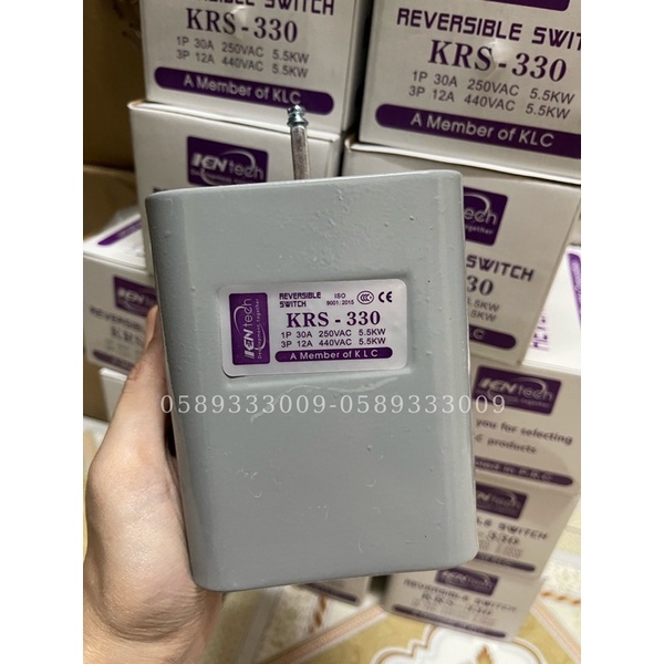 Công tắc máy tiện KRS-315 KRS-330 KRS-532 cầu dao đảo chiều động cơ điện 3 pha điện áp 380VAC/ Reversible Switch Kentech