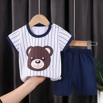 Quần áo cộc tay bé trai co giãn thoáng mát Đồ bộ áo phông trẻ em mùa hè từ 2-8 tuổi