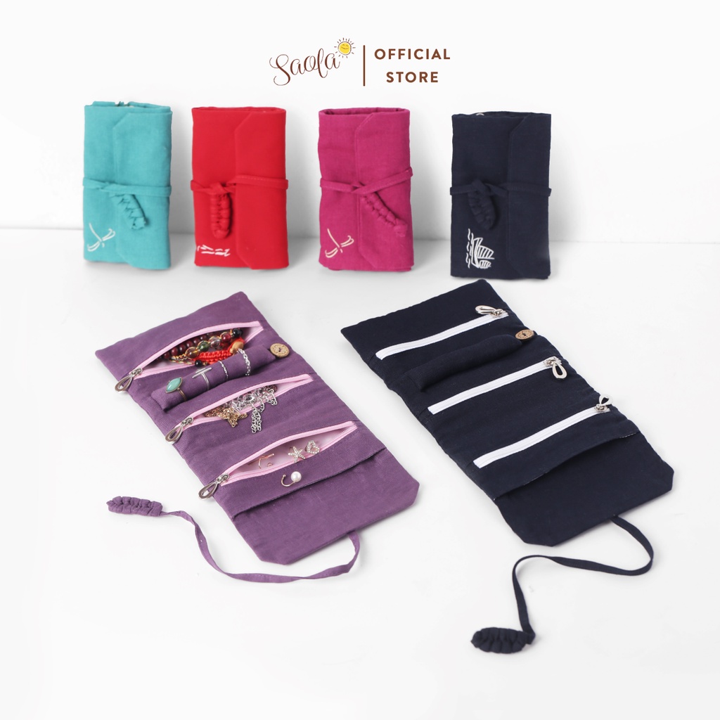 Ví Handmade Đựng Trang Sức Tiện Dụng Chất Liệu Linen Cho Bạn Gái/ Bé Gái - MAIA JEWELRY POUCH - SAOLA KIDS CLOTHING