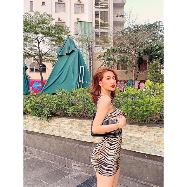 Đầm body da cọp