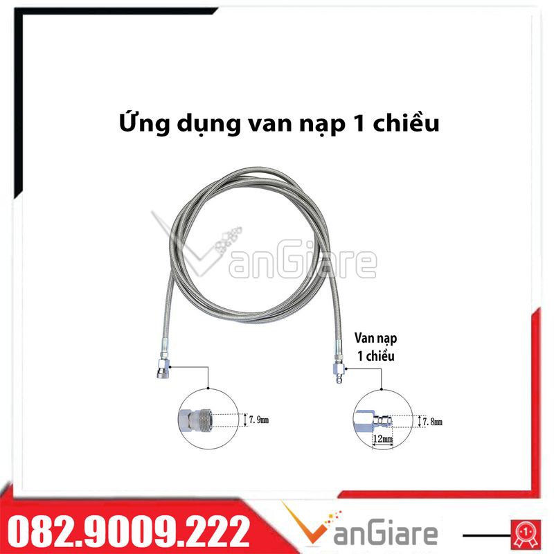 Van nạp 1 chiều chân 10mm. chân 8mm