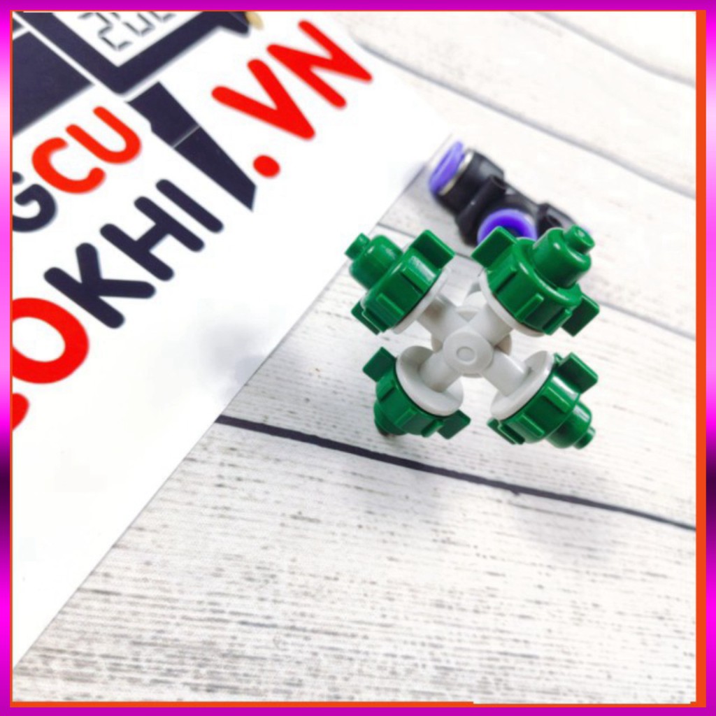 10m dây + 5Béc phun sương 4 tia, kèm kết nối nhanh ống 8mm dùng tưới cây, tưới lan