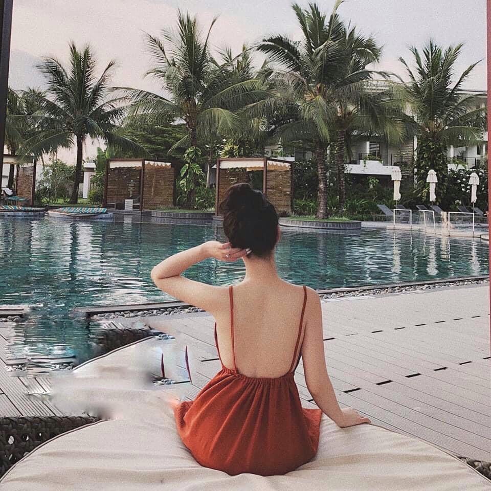 Váy đầm nữ dáng xòe hai dây (có mút) kiểu dáng trẻ trung quyến rũ thích hợp đi biển đi chơi