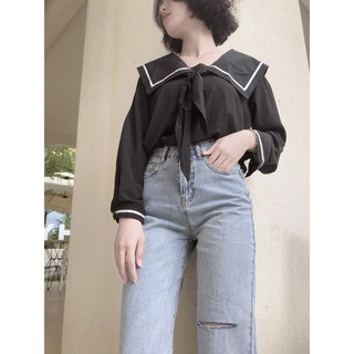 Áo tay dài thủy thủ thắt nơ TALY A691