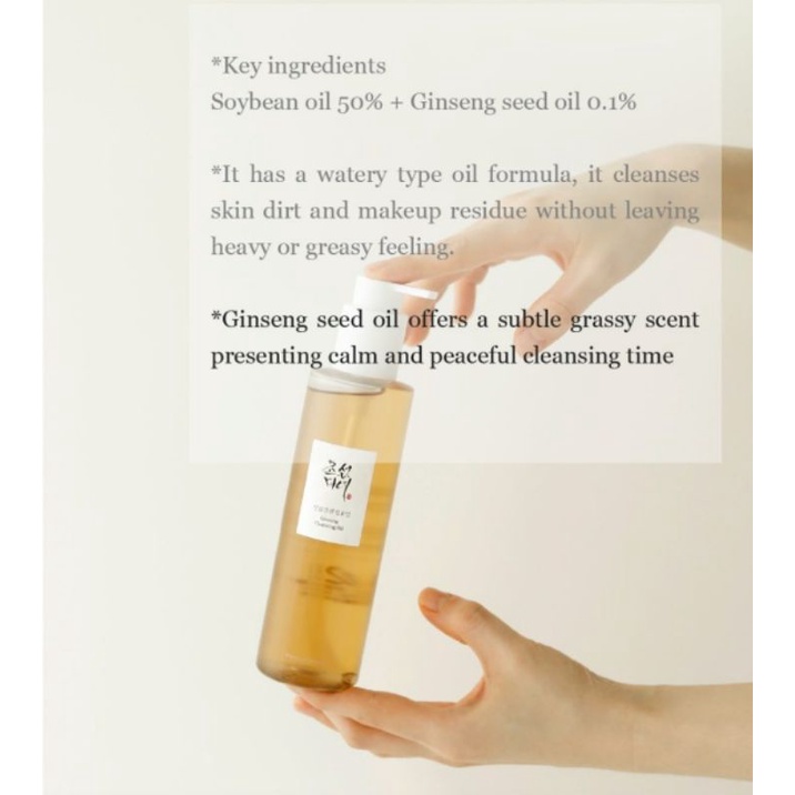 0Dầu tẩy trang nhân sâm BEAUTY OF JOSEON GINSENG CLEANSING OIL 210ml