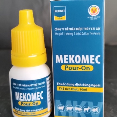 MEKOMEC 10ML Bôi sống lưng ve ghẻ, bọ chét trên gia súc, gia cầm - Thú Y Huy Hoàng