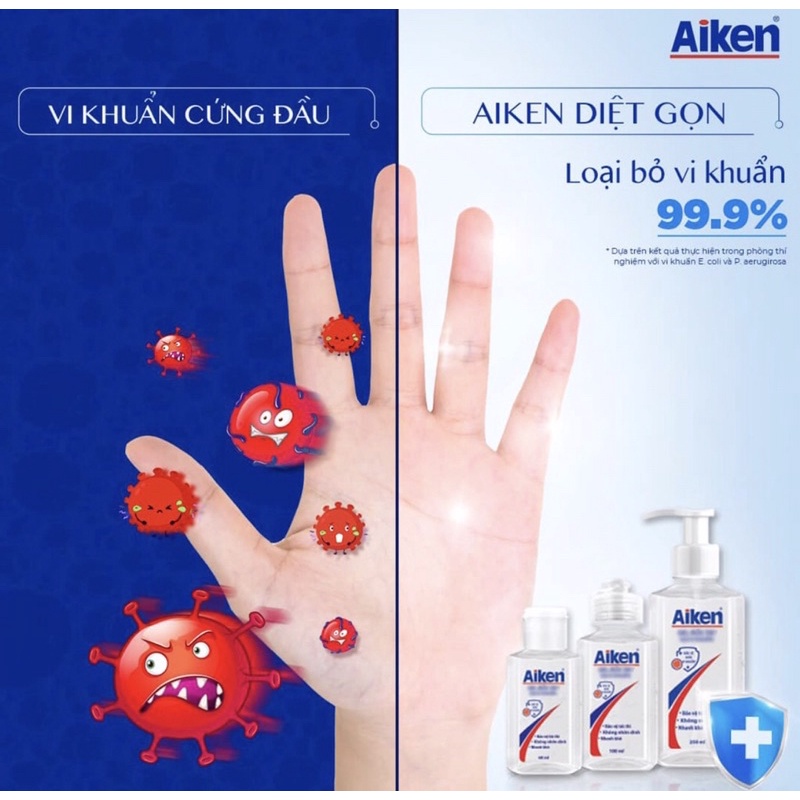 Gel Rửa tay Aiken sạch khuẩn 60ml-100ml | BigBuy360 - bigbuy360.vn