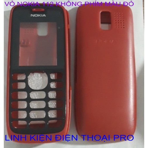 VỎ NOKIA 112 KHÔNG PHÍM MÀU ĐỎ