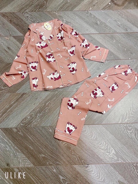 Bộ pijama nữ dài tay kate thái dễ thương