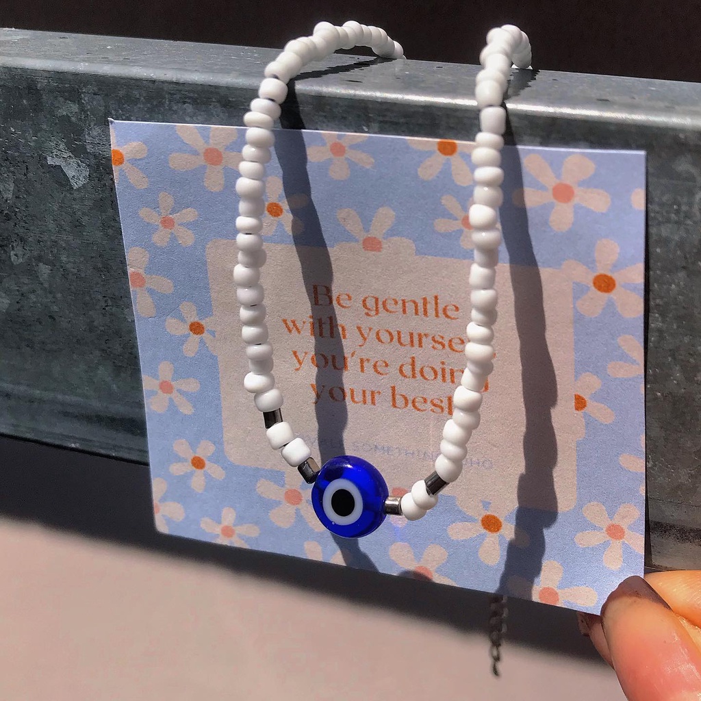 Dây chuyền Choker Evil Eye Xanh Ngọc Basic | Handmade | VALE.SOMETHINGBOHO