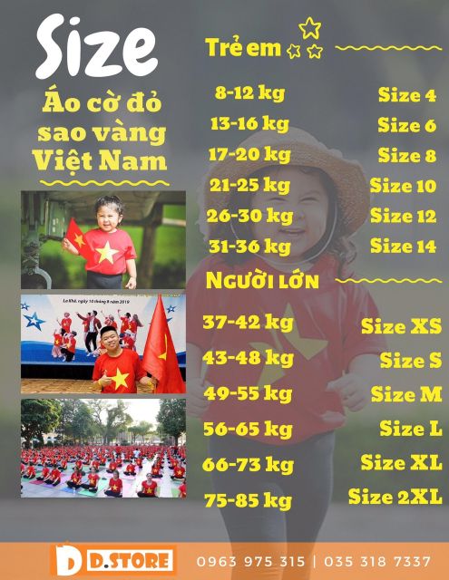 Áo cờ đỏ sao vàng cho người lớn