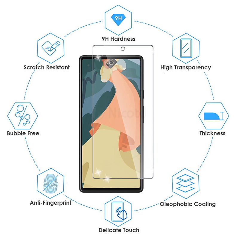 Kính Cường Lực Bảo Vệ Màn Hình Cho Google Pixel 6 5 4 3 2 1 Pixel 6a 5a 4a 4G 5G 4XL 3a 3aXL 2XL XL 9H