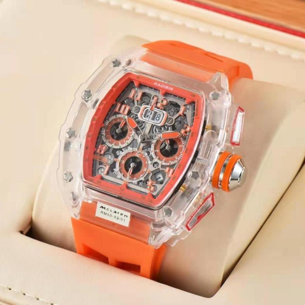 Đồng Hồ Thạch Anh Trong Suốt Họa Tiết Bugatti Thời Trang Cao Cấp Cho Nam