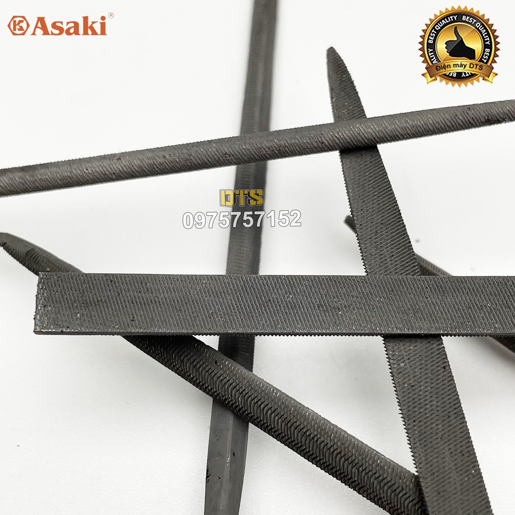 Bộ dũa mài kim loại hợp kim 3x140mm Asaki AK-3898, bộ 6 giũa mài đa năng thép carbon T2 chống mài mòn, dũa mini cao cấp