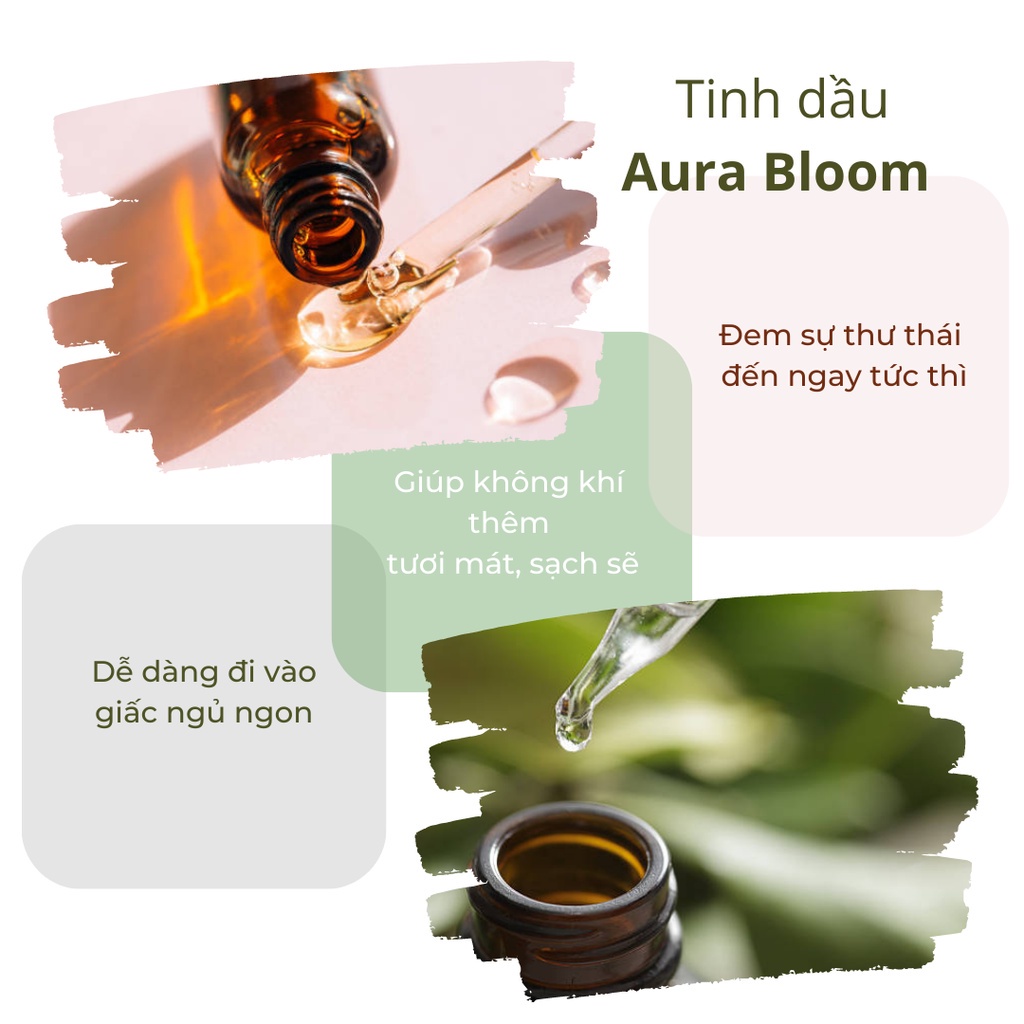 Tinh Dầu Thiên Nhiên Aura Bloom Nguyên Chất 10ml- 50ml (mùi hương Bạc Hà)  | Có Kiểm Định | Nhập Khẩu