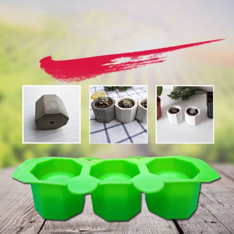 Khuôn silicon đổ bê tông đúc chậu hoa hình đa giác