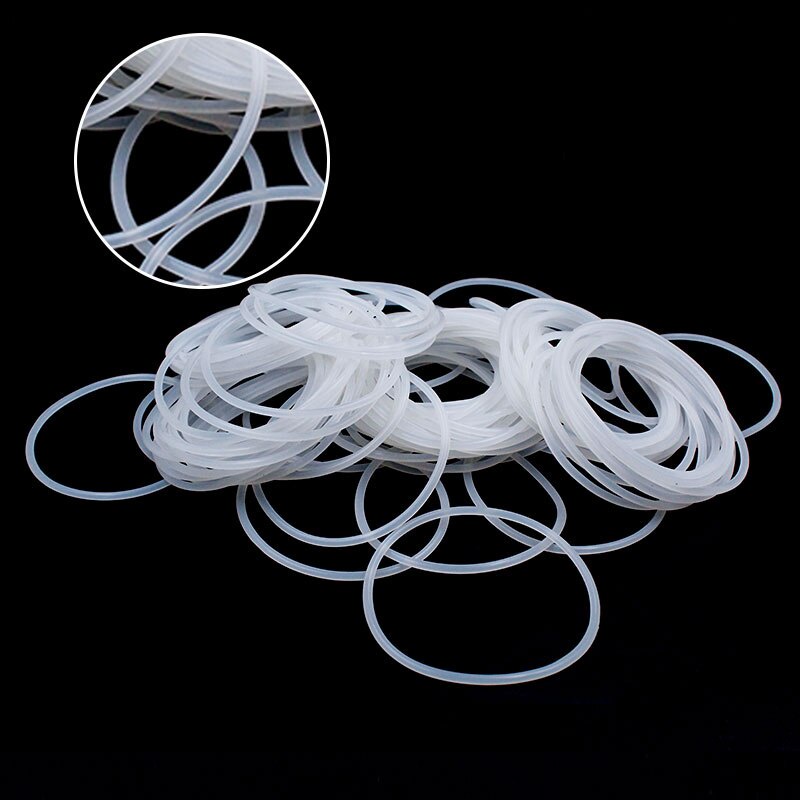 1 Vòng Đệm Cao Su Silicon Trắng Dày 2mm Chống Sốc Không Độc Hại Cho Vòng Đệm Kích Thước 55 / 60 / 65 / 68 / 70 / 75 / 80 / 90 / 95 / 100 * 2mm