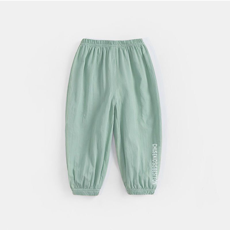Quần Dài Đến Mắt Cá Vải Cotton Mỏng Chống Muỗi Phong Cách Mùa Hè Mát Mẻ Cho Bé Trai Và Bé Gái