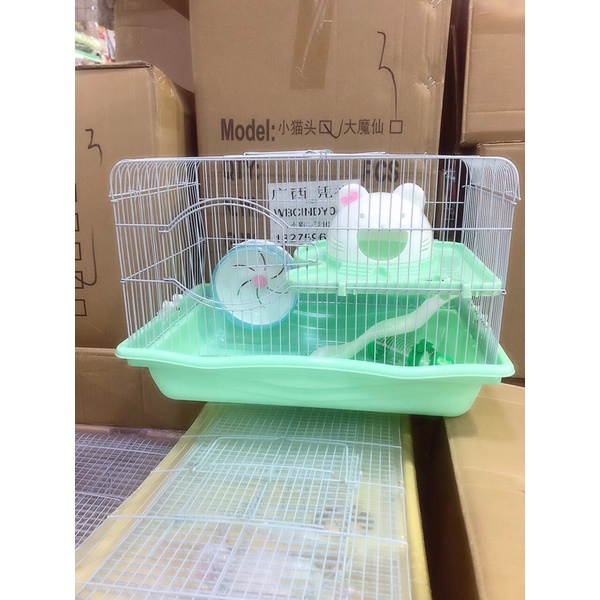 Lồng mặt mèo big size cho Hamster full phụ kiện trong chuồng