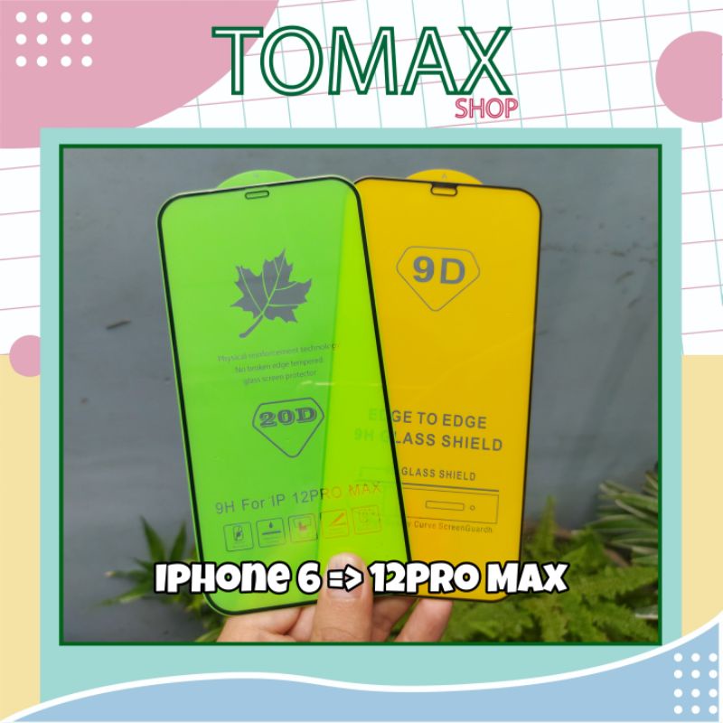 Cường Lực IPhone 20D Full Màn Dòng 7/8/7Plus/8Plus/X/XS/XR/XsMax/11Pro/11/11ProMax12Mini/12/12Pro/12Promax [Tomax Shop]